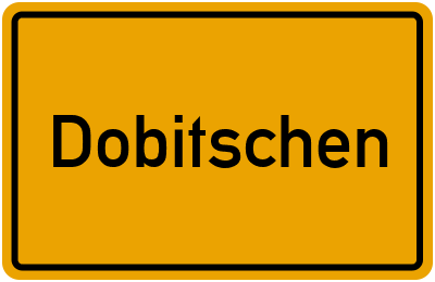 Ortsschild von Gemeinde Dobitschen in Thüringen