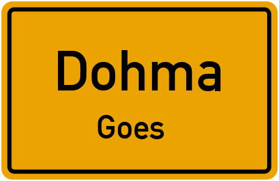 Straßenverzeichnis Dohma Goes