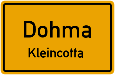 Straßenverzeichnis Dohma Kleincotta