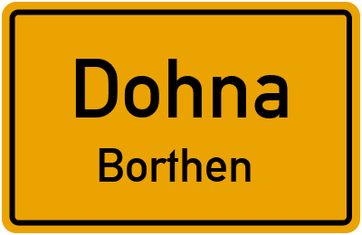 Straßenverzeichnis Dohna Borthen