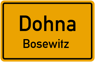 Straßenverzeichnis Dohna Bosewitz