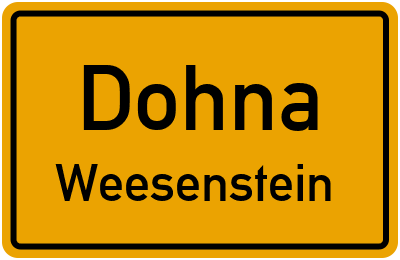 Straßenverzeichnis Dohna Weesenstein
