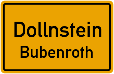 Ortsschild Dollnstein Bubenroth
