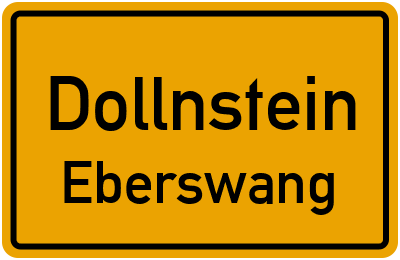 Ortsschild Dollnstein Eberswang