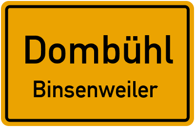 Ortsschild Dombühl Binsenweiler