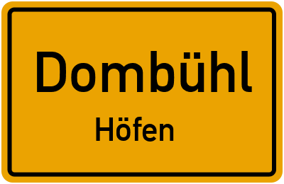 Straßenverzeichnis Dombühl Höfen
