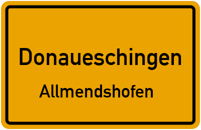Straßenverzeichnis Donaueschingen Allmendshofen