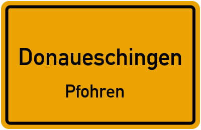Straßenverzeichnis Donaueschingen Pfohren
