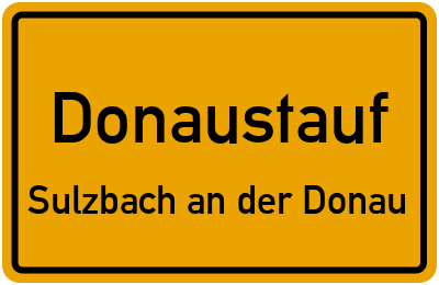 Straßenverzeichnis Donaustauf Sulzbach an der Donau