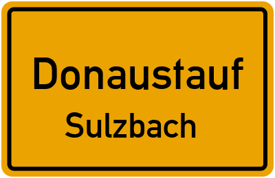 Straßenverzeichnis Donaustauf Sulzbach