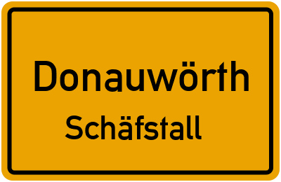 Ortsschild Donauwörth Schäfstall