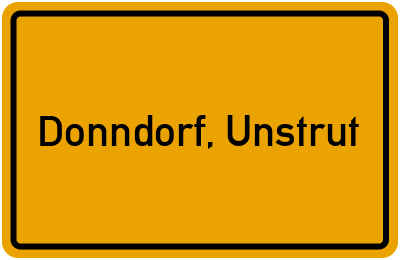 Ortsschild von Gemeinde Donndorf, Unstrut in Thüringen