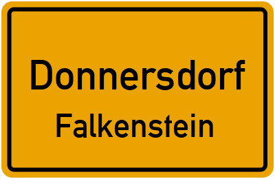 Ortsschild Donnersdorf Falkenstein