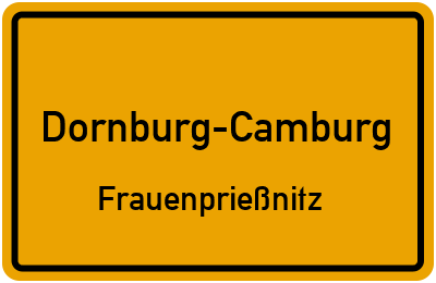 Straßenverzeichnis Dornburg-Camburg Frauenprießnitz