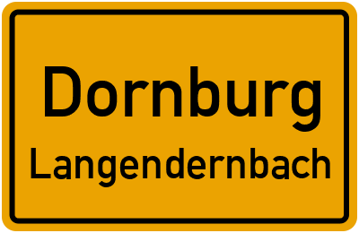 Ortsschild Dornburg Langendernbach