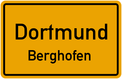 Ortsschild Dortmund Berghofen