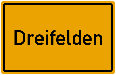 Ortsschild von Gemeinde Dreifelden in Rheinland-Pfalz