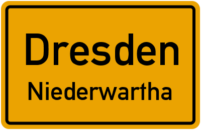 Ortsschild Dresden Niederwartha