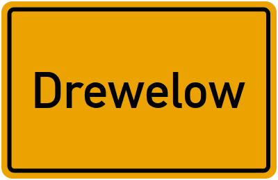 Ortsschild von Drewelow in Mecklenburg-Vorpommern