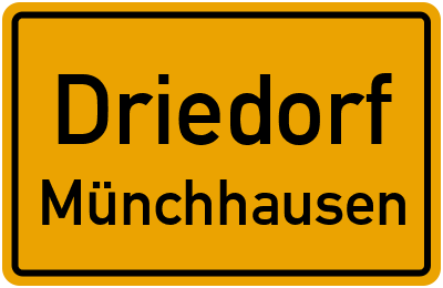 Ortsschild Driedorf Münchhausen