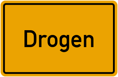 Ortsschild von Gemeinde Drogen in Thüringen