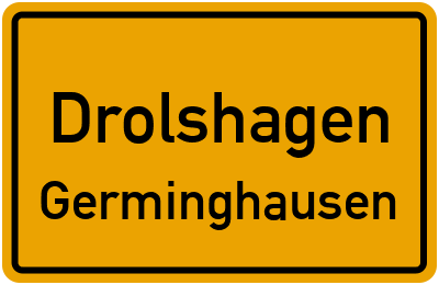 Ortsschild Drolshagen Germinghausen