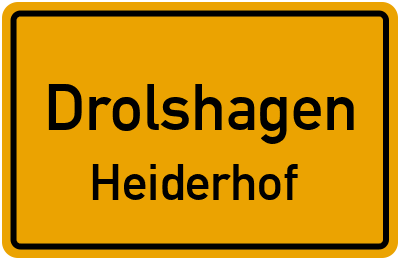 Ortsschild Drolshagen Heiderhof