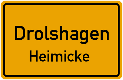 Ortsschild Drolshagen Heimicke