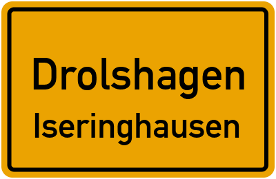 Ortsschild Drolshagen Iseringhausen