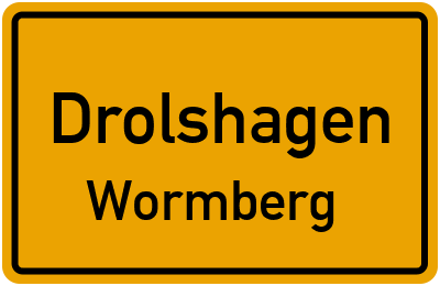 Ortsschild Drolshagen Wormberg