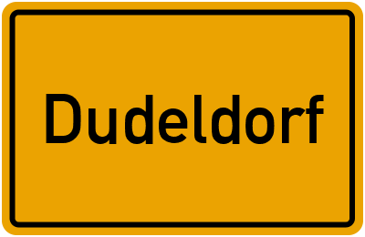 Ortsschild von Gemeinde Dudeldorf in Rheinland-Pfalz
