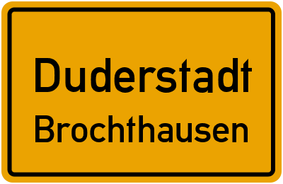 Straßenverzeichnis Duderstadt Brochthausen
