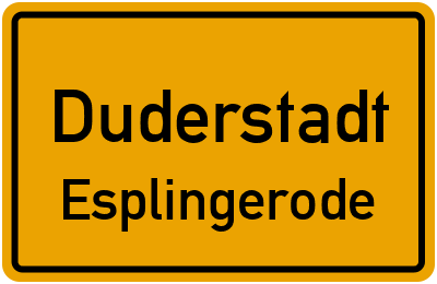 Straßenverzeichnis Duderstadt Esplingerode