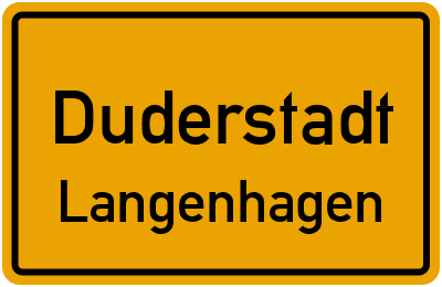 Ortsschild Duderstadt Langenhagen