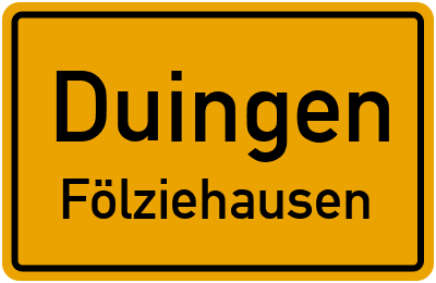 Ortsschild Duingen Fölziehausen