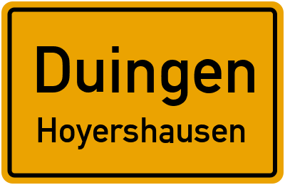 Ortsschild Duingen Hoyershausen