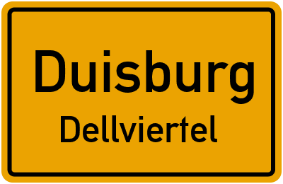 Ortsschild Duisburg Dellviertel