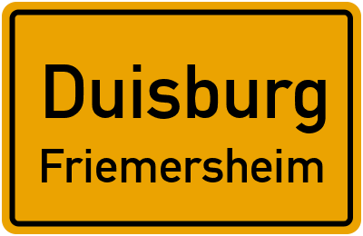 Ortsschild Duisburg Friemersheim