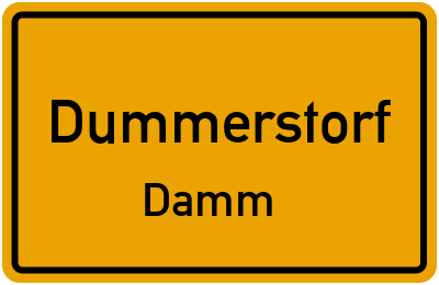 Ortsschild Dummerstorf Damm