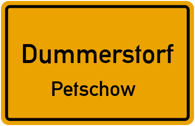 Ortsschild Dummerstorf Petschow