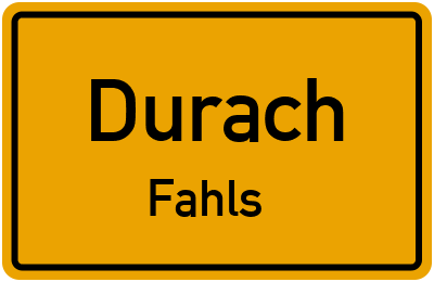 Straßenverzeichnis Durach Fahls