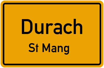 Straßenverzeichnis Durach St Mang