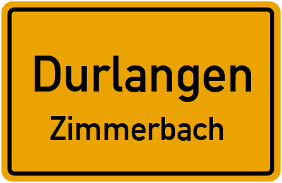 Straßenverzeichnis Durlangen Zimmerbach