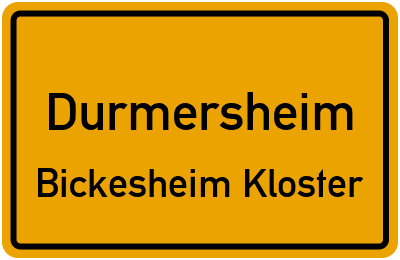 Straßenverzeichnis Durmersheim Bickesheim Kloster