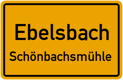 Straßenverzeichnis Ebelsbach Schönbachsmühle