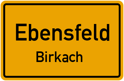 Ortsschild Ebensfeld Birkach