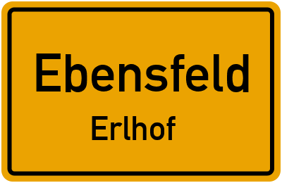 Ortsschild Ebensfeld Erlhof