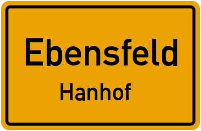 Ortsschild Ebensfeld Hanhof