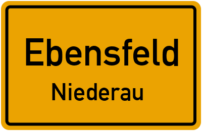Ortsschild Ebensfeld Niederau