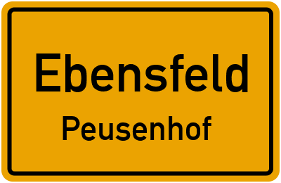 Ortsschild Ebensfeld Peusenhof